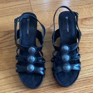 Naturalizer Black Multi-Strap wedge Sandals